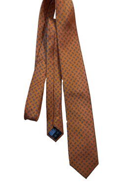 Haines & Bonner Of London Neck Tie Orange Sea Turtle Print H&B Silk Tie